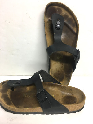 BIRKENSTOCK Unisex Adults Black Slip On Thong Sandal Size 41 L10 M8 - LOOK!