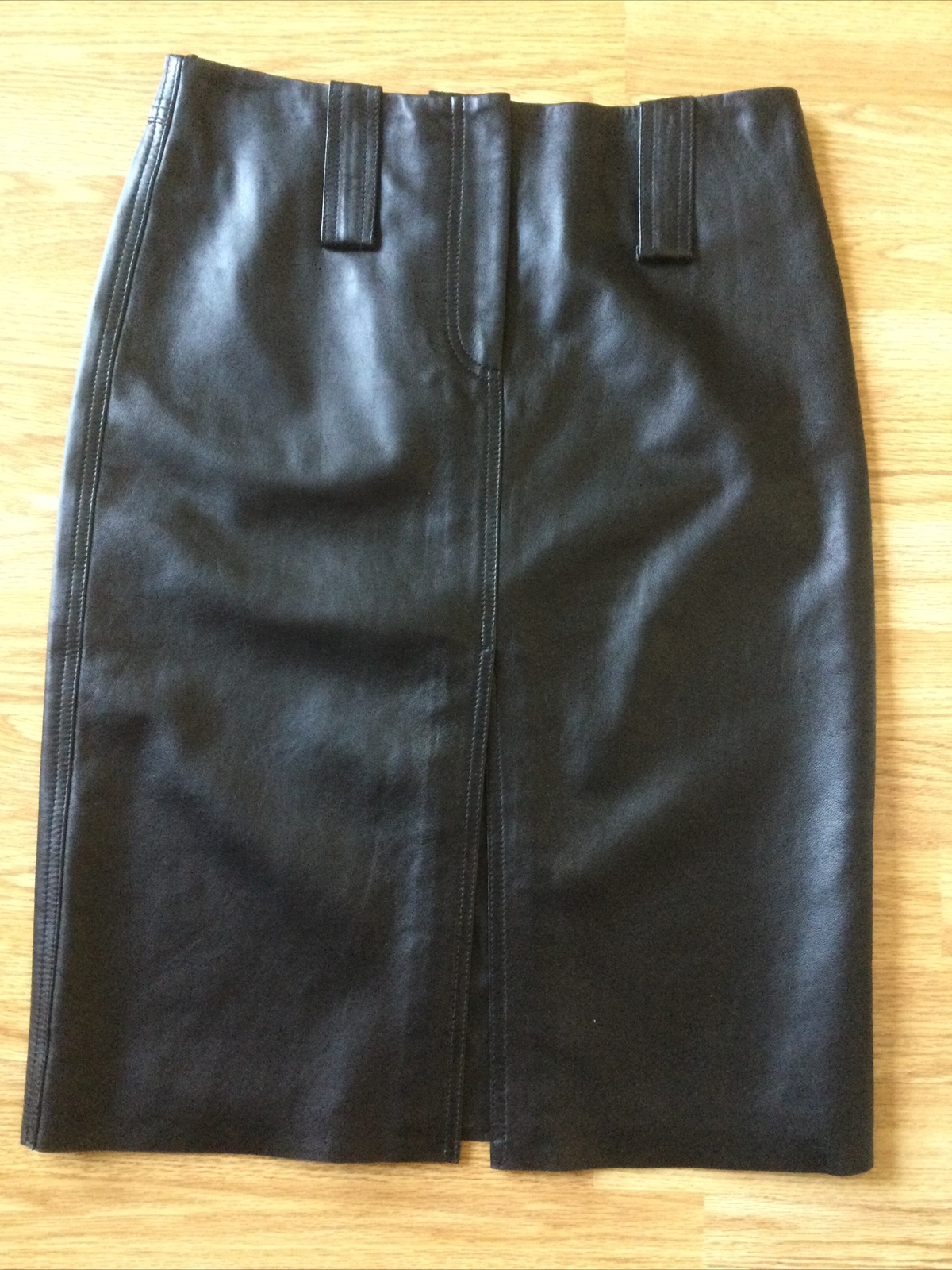 dkny leather skirt