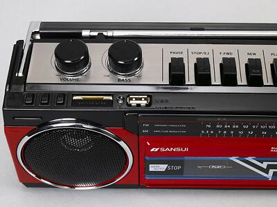 SANSUI Radiocassette SANSUI SCR-B2 RED MP3 SD Card Bluetooth JAPAN