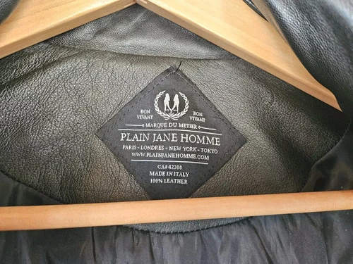 Men Leather Jacket Plain Jane Homme Italy Coat Bon Vivant Spring Clothes  image 5