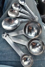 Vintage 2 Sets  Measuring Spoons Set Four Pieces Rust Proof  Stainless Japan