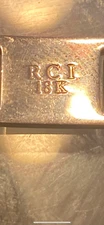 RCI Bracelet 18KT Stamped Gold Stainless Steel Mens Unisex Box Link 8" X10.4mm