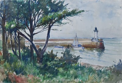 Andrée Michel (1908-1975) - watercolor (10) - Ile-de-Ré