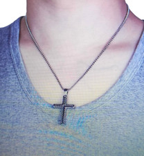 Necklace Boy's Men's Stainless Steel Vintage Cross Pendant Women's Gift Fashion