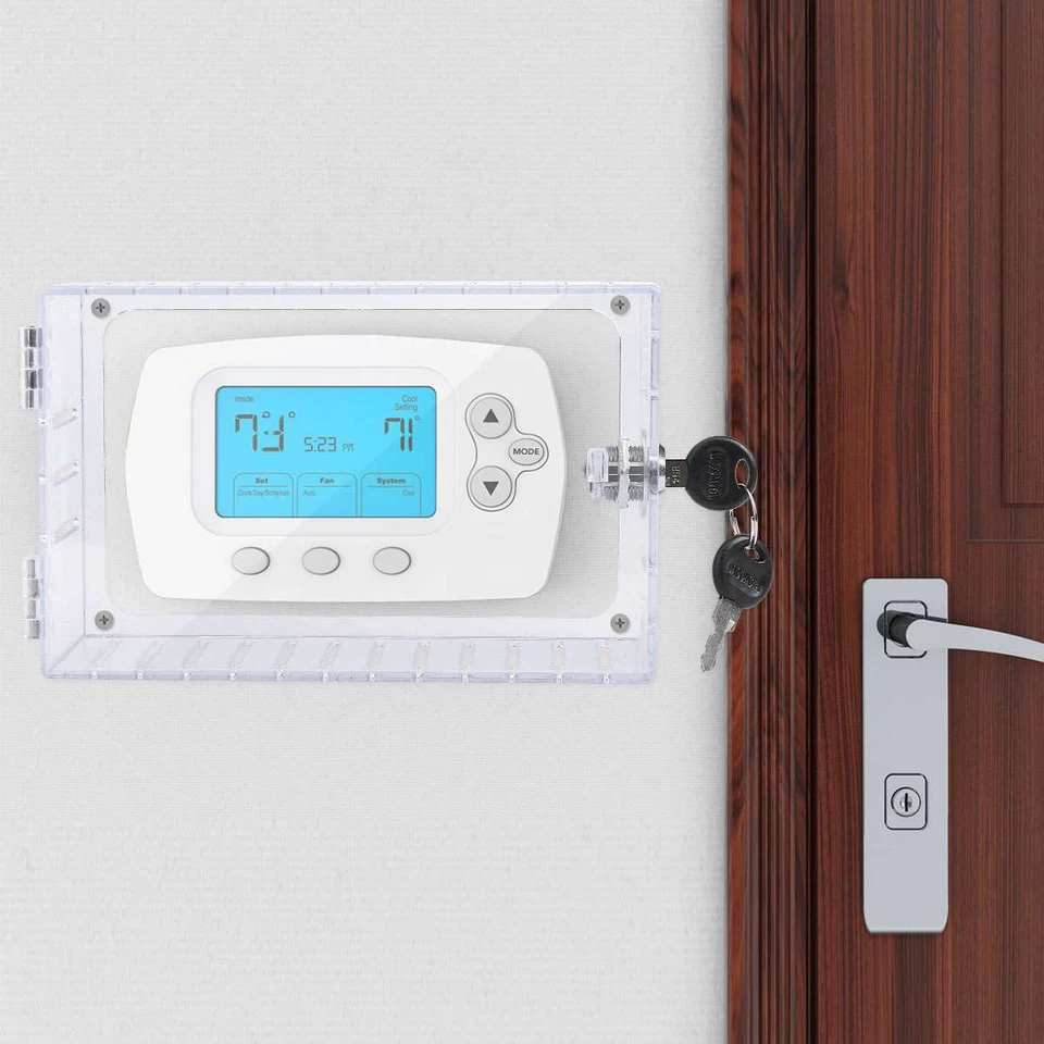 Thermostat Cover Large Universal Combination Lock Clear Box Guard Wall Mounted - Image 3 of 4