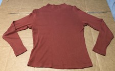Vintage CROSSROADS Womens L/S Ribbed Top - Crew Neck - Rust - Size L