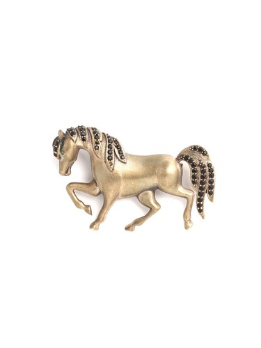 Broche Fantaisie Femme – Cheval Ailé Violet, Blanc, 40mm, Sans Nickel, Neuve
