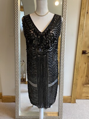 Alberta Ferretti Black Beaded Sequin Dress w/ Cream Silk Slip IT 44, US 8 | eBay Alberta Ferretti Black Beaded Sequin Dress w/ Cream Silk Slip IT 44, US 8 | eBay