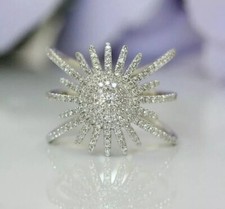 Women's Engagement Ring 14K White Gold Plated 2Ct Round Cut Lab Created Diamond