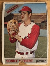 1966 Topps Sonny Siebert Baseball Card #197 Indians Pitcher Low-Grade Poor