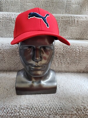 Men's Red/Blue Logo Puma Stretch Fit Small/Medium Hat! New