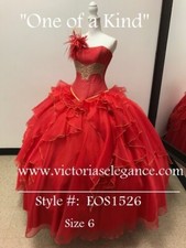 Formal Quinceanera Prom Sweet 16 Organza 4 Piece Ball Gown  EOS1526