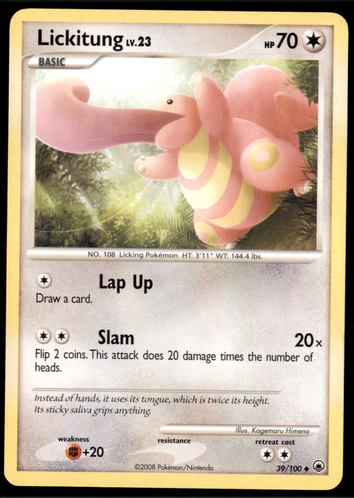 Pokemon Card Lickitung LV.23 Majestic Dawn 39/100 NEAR MINT Non-Holo Uncommon!!!