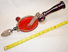 CRAFTSMAN No 107.1 Nice Vintage Hand Drill Bits Stored in Handle , 3/8" Cap. USA