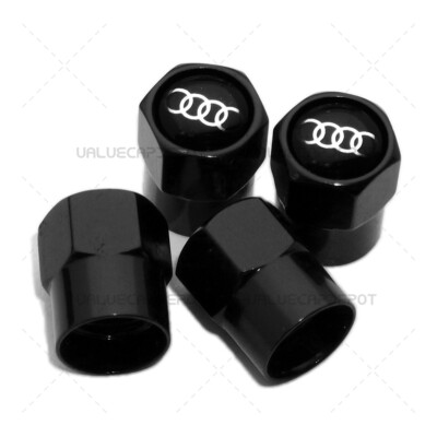 4pcs Hex Universal Car Wheels Tire Air Valve Caps Stem Dust Cover Decor Black