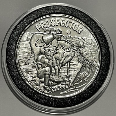 Prospector & Pioneers High Relief Coin 1 Troy Oz .999 Fine Silver