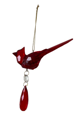 Super Cute Red Cardinal Sun Light Catcher Dangling Christmas Tree Ornaments
