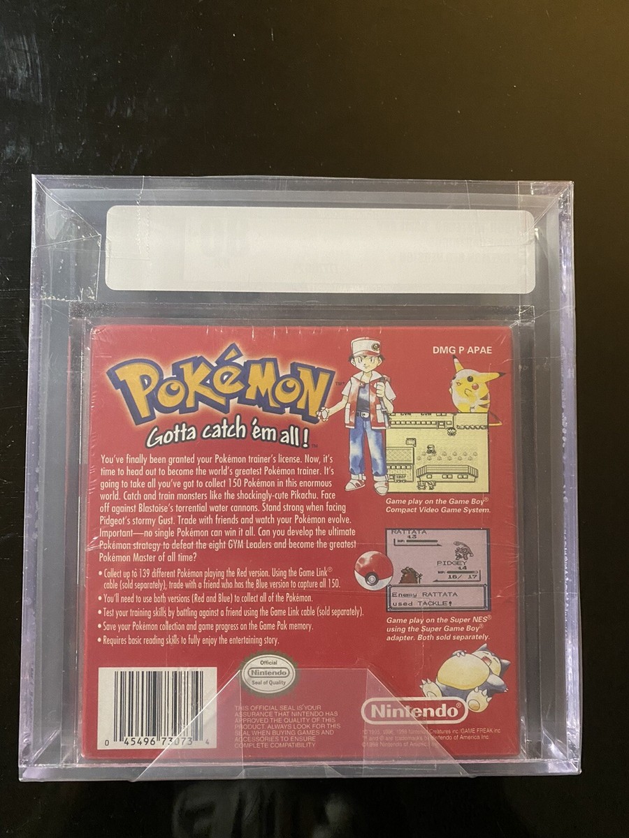 Brand New Factory Sealed Pokemon Red Version Game Boy VGA Graded 80 Silver  Rare!