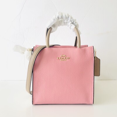 Coach Mini Cally Crossbody In Colorblock Pink Taupe Multi NWT $298