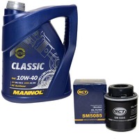 MotoröL Set 10W-40 5 Liter + ÖLfilter SM 5085 FüR Skoda Fabia II Combi