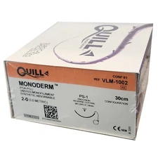 *12-Pieces* Quill Barbed Suture Monofilament 12" PS-1 Reverse Cutting VLM-1002