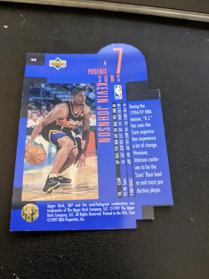 1997 Upper Deck UD3 Kevin Johnson Star Focus Card. Phoenix Suns - Image 2 of 2