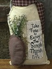 Grubby Primitive Rustic Easter Bunny Enjoy the Simple Things Life Stump Doll 12" — photo 4