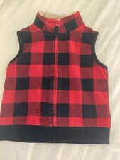 NWT Carter  s Red and Black Plaid Vest Size 12 Months
