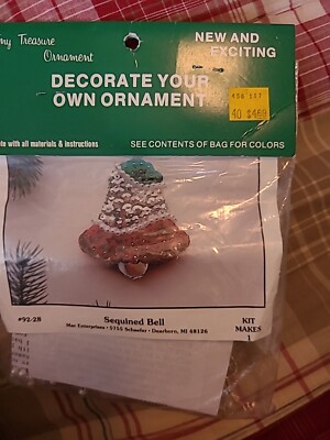 Mac Enterprises  Tiny Treasures Sequined Bell 92-28 Ornament Kit
