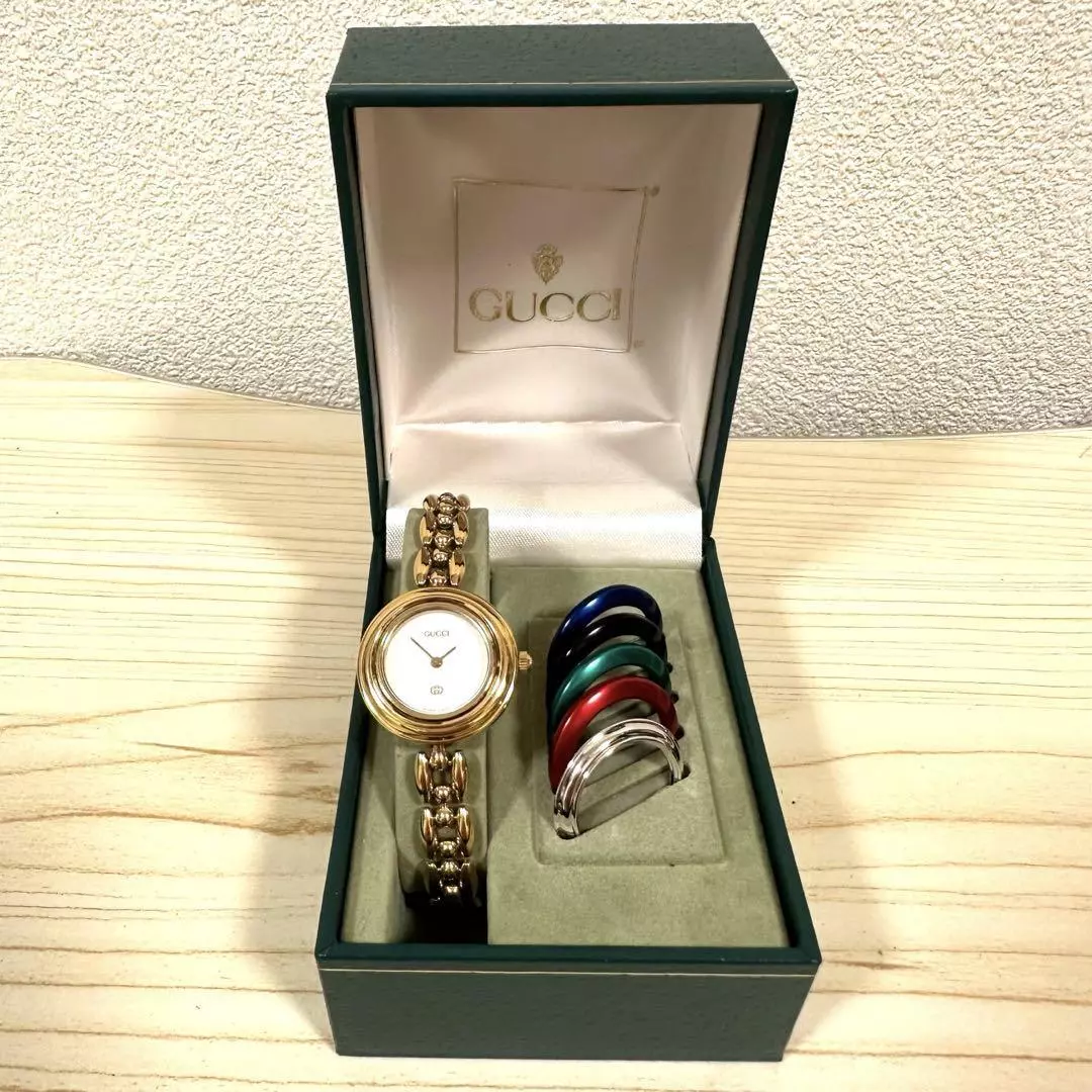Montre GUCCI Change Bezel 11/12 Quartz Or 6 Couleurs JAPON Pile Neuve avec boite