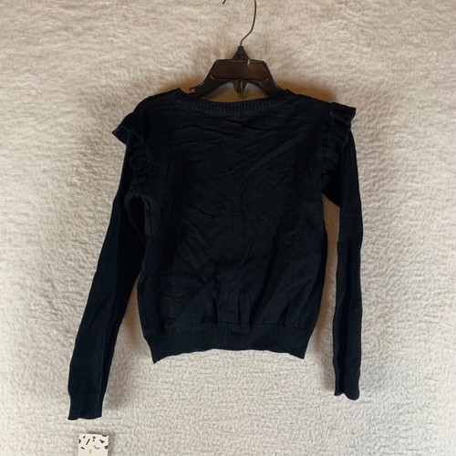 Harper Canyon Girls Ruffled Shoulder Long Sleeve Black Cardigan Sweater Sz 4 NWT - Picture 6 of 8