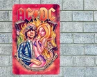 AC DC Art Sign Aluminum Metal 8"x12" Garage Man Cave Classic Rock