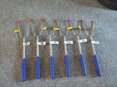 River Edge Roasting Sticks Lot Of 6 Blue 50 Inch Length