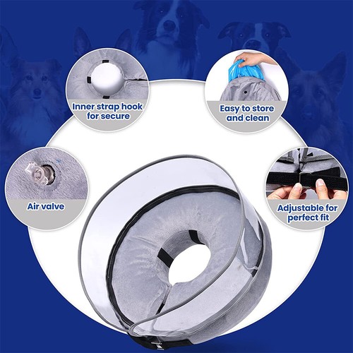 Collar protector para mascotas collar protector inflable perro gato - Imagen 6 de 23