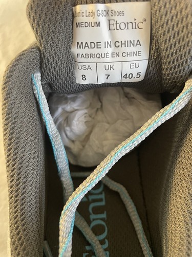 Etonic Lady G-SOK Golf Shoes, Grey/Seafoam Size 8, Medium #EGW701GSF, NEW - Picture 3 of 8