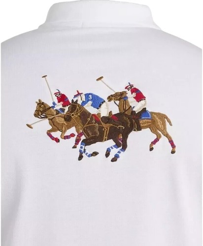 Polo Ralph Lauren Big & Tall White Stampede Triple Pony Mesh Polo Shirt sz XLT - Picture 2 of 6