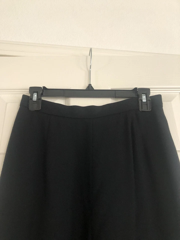 Pantalones para mujer Anne Klein 100 % lana negros talla 8 nuevos con etiquetas vintage stock antiguo años 70’s Foto 3 de 4