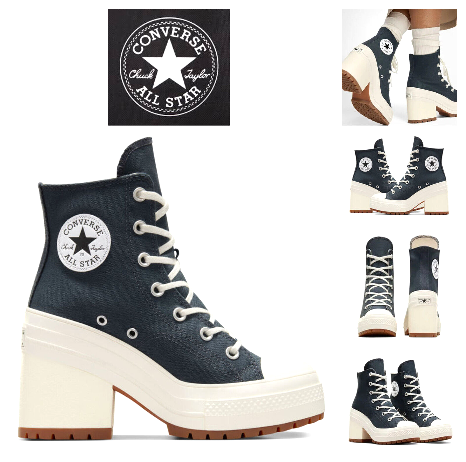 Converse 70 De Luxe Heel Platform Sneaker Womens Size 11.5 Shadow Woods Brand New $120-image