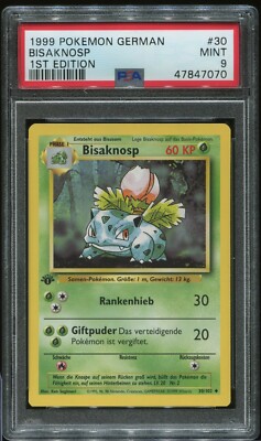 【PSA9】11枚セット Ivysuar / Bisaknosp #30 PSA 9 German 1st Edition 1999 Pokemon Base
