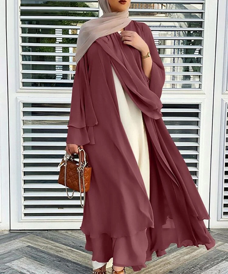Women Kimono Abaya Dubai Women Open Kaftan Muslim Long Robes Cardigan Maxi Dress