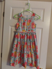 Girls, American Princess Dress, Light Blue Floral, Size: 8, Excellent Condition
