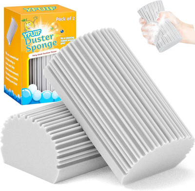 2-Pack Magic Damp Clean Duster Sponge for Easy Home Cleaning
