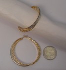 Fashion Earrings Ladies Glitter Hoop Earrings Leverback Fasteners