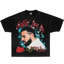 Drake Certified Lover Boy Boxy Vintage Shirt Streetwear Graphic Rap Shirts Music