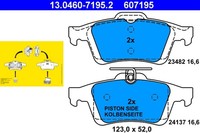 Bremsbelagsatz Scheibenbremse Ate 13.0460-7195.2 FüR Ford Focus Opel Mazda Volvo