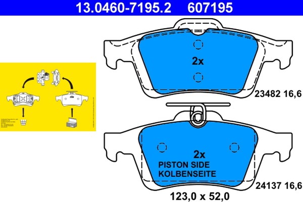 Bremsbelagsatz Scheibenbremse Ate 13.0460-7195.2 FüR Ford Focus Opel Mazda Volvo-image