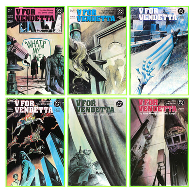 V FOR VENDETTA #5,6,7,8,9,10 Vertigo 9.6 NM+ Alan Moore & David Lloyd Unread WP