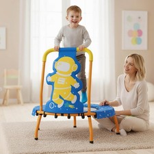 Mini Trampoline w/Foam Padded Handle and Safety Padded Cover for3 Years Old Kids