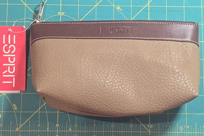 New! Esprit Clutch Toiletry Bag Cosmetic Pouch Travel ~ Tan