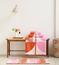 Orla Kiely Stem Bloom Duo 100% Cotton Towels In Blush